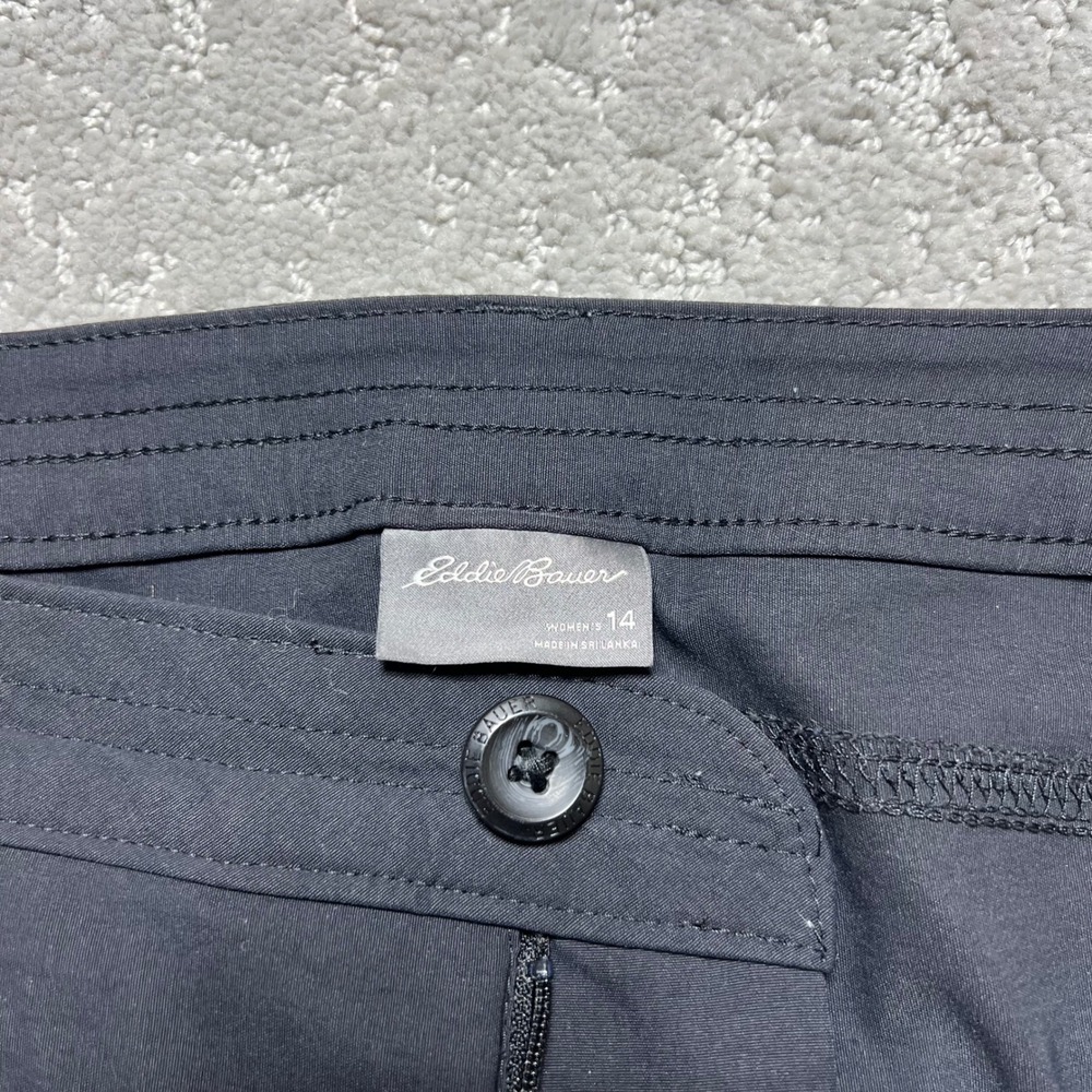 Eddie Bauer Guide Pro Capri Pants Womens 14 Black High Waist Hiking Outdoor - Picture 7 of 16